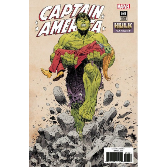 CAPTAIN AMERICA ISSUE 698 - BILQUIS EVELY HULK VARIANT COVER