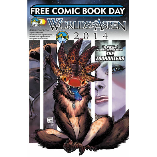 WORLDS OF ASPEN 2014 - ZOOHUNTERS JIRNI LOLA XOXO - FCBD FREE COMIC BOOK DAY