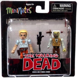THE WALKING DEAD SERIES 2 ANDREA AND STABBED ZOMBIE MINIMATES - DIAMOND SELECT TOYS