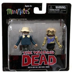 THE WALKING DEAD SERIES 1 WINTER COAT DALE AND FEMALE ZOMBIE MINIMATES - DIAMOND SELECT TOYS