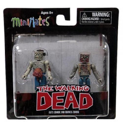 THE WALKING DEAD SERIES 1 GUTS ZOMBIE AND BURNED ZOMBIE MINIMATES - DIAMOND SELECT TOYS
