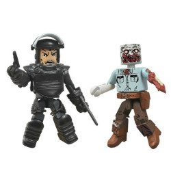 THE WALKING DEAD SERIES 3 RIOT GEAR RICK AND GUARD ZOMBIE MINIMATES - DIAMOND SELECT TOYS
