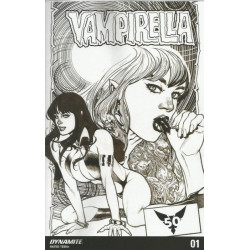 VAMPIRELLA ISSUE 1 - 1:20 HUGHES BLACK AND WHITE VARIANT - DYNAMITE COMICS